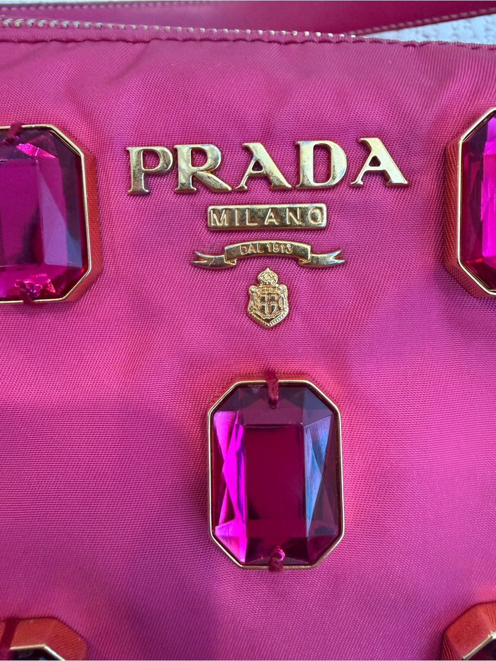Prada Tessuto nylon jeweled crystal y2k shoulder bag - Picture 7 of 17